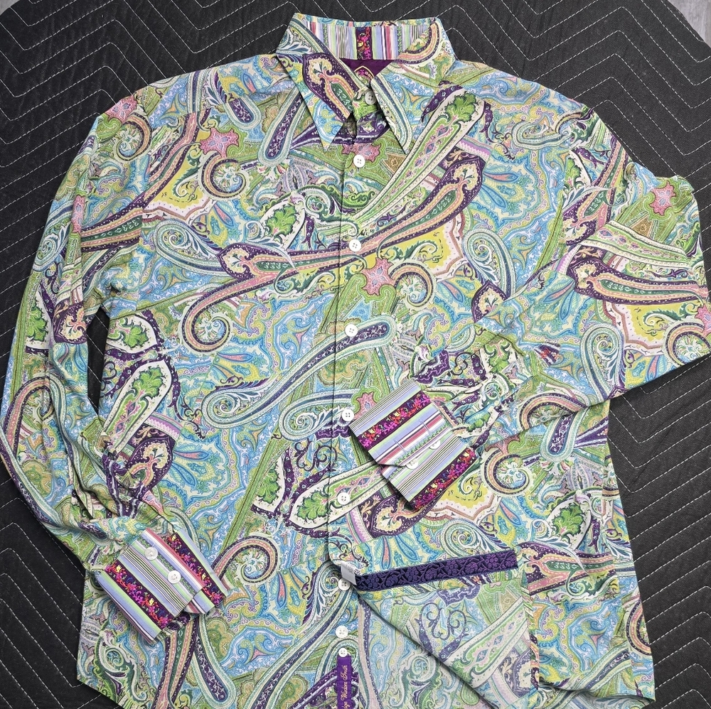 Vintage Robert Graham Multicolor Paisley Button Down Shirt
